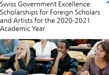 Swiss Government Excellence Scholarships for Foreign Scholars and Artists for the 2021-2022 Academic Year